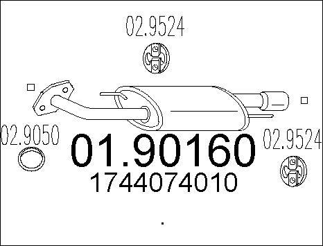 MTS 01.90160 - Глушитель выхлопных газов, конечный autospares.lv