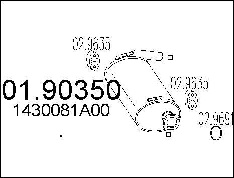 MTS 01.90350 - Глушитель выхлопных газов, конечный autospares.lv