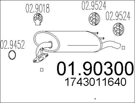 MTS 01.90300 - Глушитель выхлопных газов, конечный autospares.lv