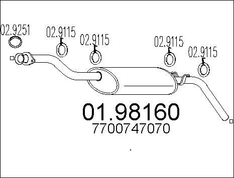 MTS 01.98160 - Глушитель выхлопных газов, конечный autospares.lv