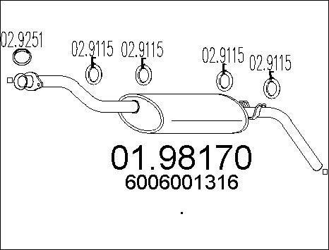 MTS 01.98170 - Глушитель выхлопных газов, конечный autospares.lv