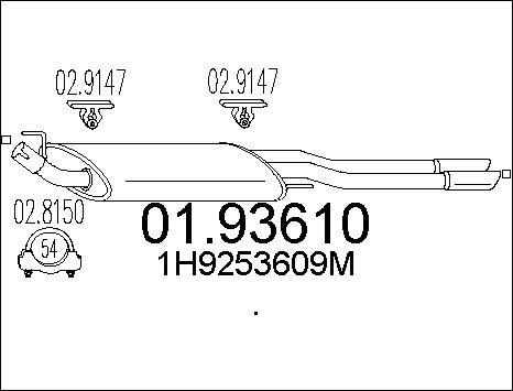 MTS 01.93610 - Глушитель выхлопных газов, конечный autospares.lv