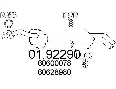 MTS 01.92290 - Глушитель выхлопных газов, конечный autospares.lv