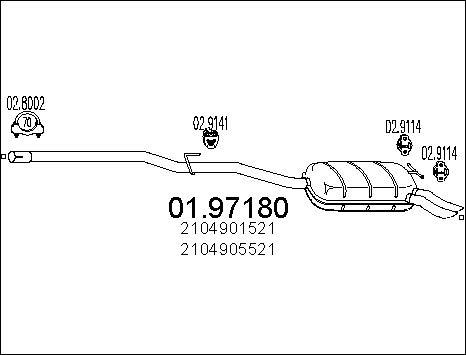MTS 01.97180 - Глушитель выхлопных газов, конечный autospares.lv