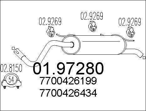 MTS 01.97280 - Глушитель выхлопных газов, конечный autospares.lv