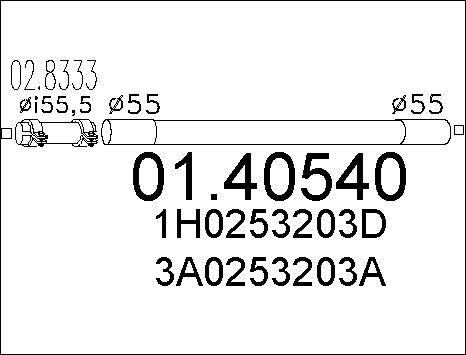 MTS 01.40540 - Труба выхлопного газа autospares.lv