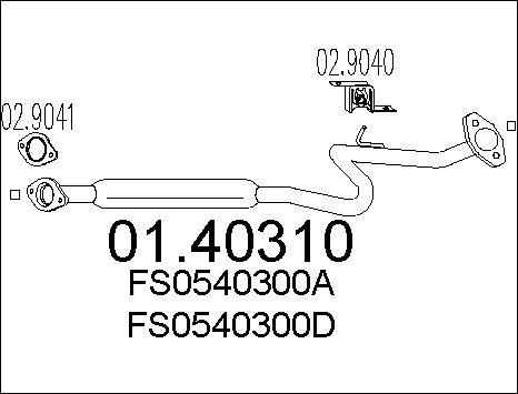 MTS 01.40310 - Труба выхлопного газа autospares.lv