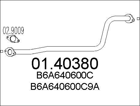 MTS 01.40380 - Труба выхлопного газа autospares.lv