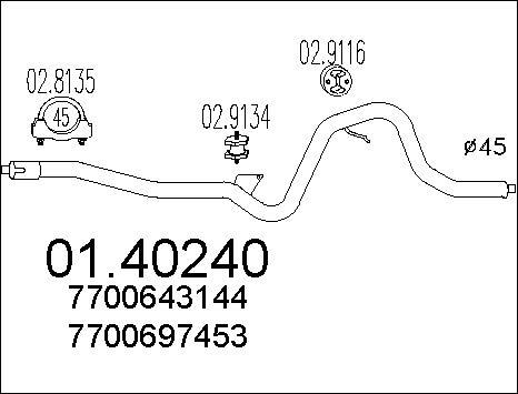 MTS 01.40240 - Труба выхлопного газа autospares.lv