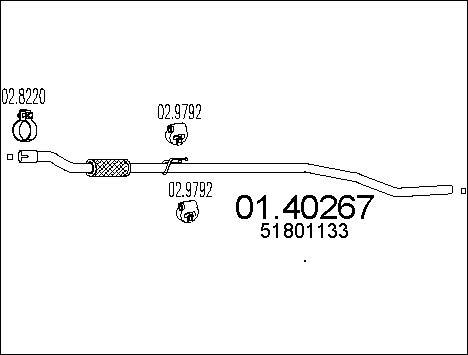 MTS 01.40267 - Труба выхлопного газа autospares.lv