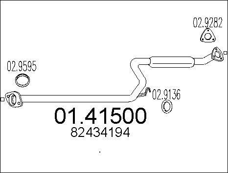 MTS 01.41500 - Труба выхлопного газа autospares.lv