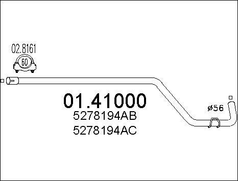 MTS 01.41000 - Труба выхлопного газа autospares.lv