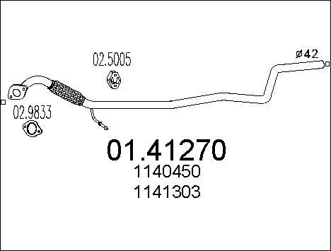 MTS 01.41270 - Труба выхлопного газа autospares.lv