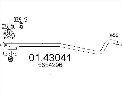 MTS 01.43041 - Труба выхлопного газа autospares.lv