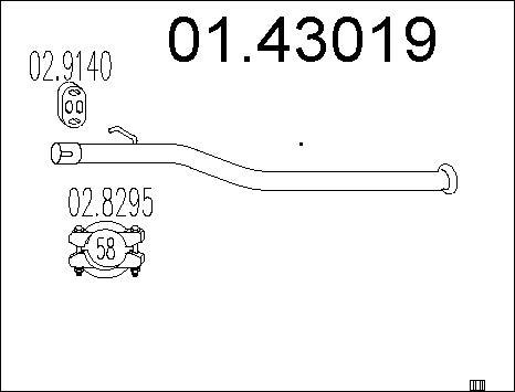 MTS 01.43019 - Труба выхлопного газа autospares.lv