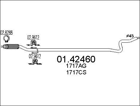 MTS 01.42460 - Труба выхлопного газа autospares.lv