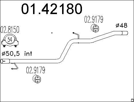 MTS 01.42180 - Труба выхлопного газа autospares.lv