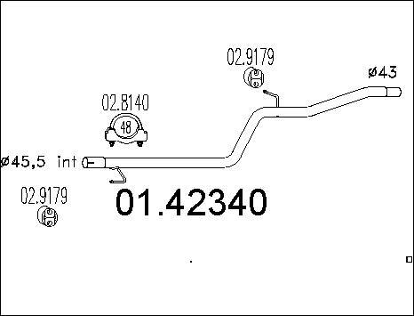 MTS 01.42340 - Труба выхлопного газа autospares.lv