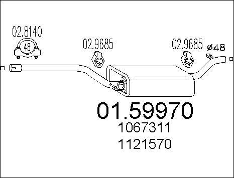 MTS 01.59970 - Средний глушитель выхлопных газов autospares.lv