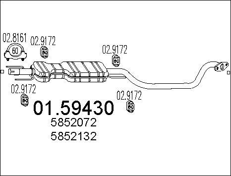 MTS 01.59430 - Средний глушитель выхлопных газов autospares.lv