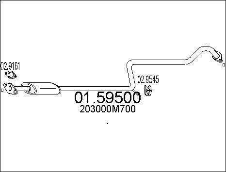 MTS 01.59500 - Средний глушитель выхлопных газов autospares.lv