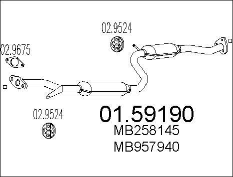 MTS 01.59190 - Средний глушитель выхлопных газов autospares.lv