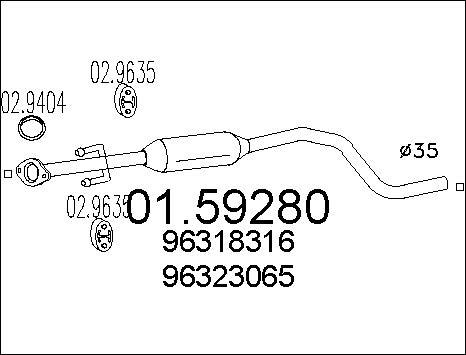 MTS 01.59280 - Средний глушитель выхлопных газов autospares.lv