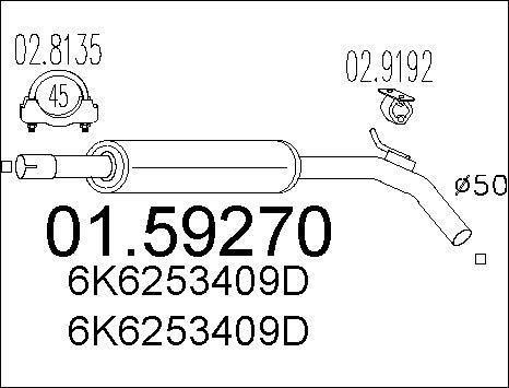 MTS 01.59270 - Средний глушитель выхлопных газов autospares.lv