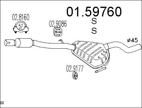 MTS 01.59760 - Средний глушитель выхлопных газов autospares.lv