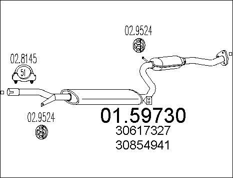 MTS 01.59730 - Средний глушитель выхлопных газов autospares.lv