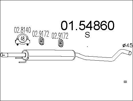 MTS 01.54860 - Средний глушитель выхлопных газов autospares.lv