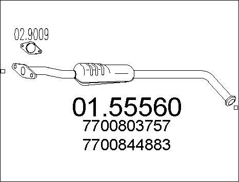 MTS 01.55560 - Средний глушитель выхлопных газов autospares.lv