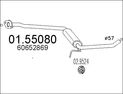 MTS 01.55080 - Средний глушитель выхлопных газов autospares.lv