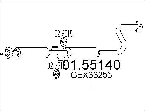 MTS 01.55140 - Средний глушитель выхлопных газов autospares.lv