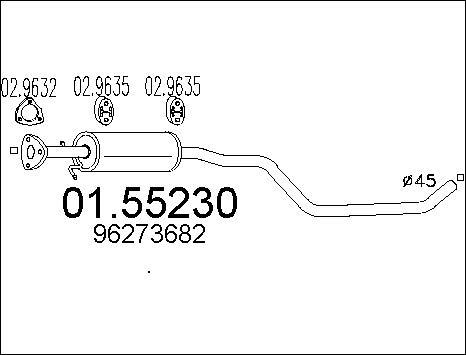 MTS 01.55230 - Средний глушитель выхлопных газов autospares.lv