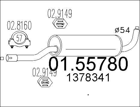 MTS 01.55780 - Средний глушитель выхлопных газов autospares.lv