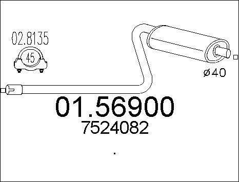 MTS 01.56900 - Средний глушитель выхлопных газов autospares.lv