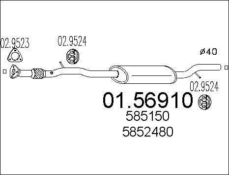 MTS 01.56910 - Средний глушитель выхлопных газов autospares.lv