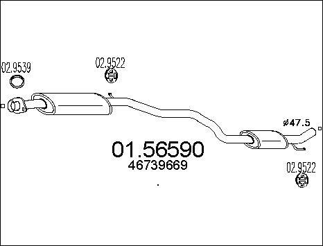 MTS 01.56590 - Средний глушитель выхлопных газов autospares.lv