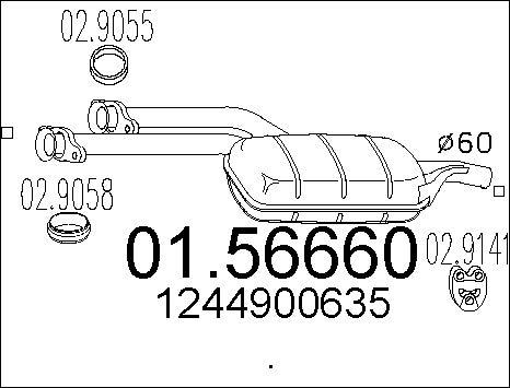 MTS 01.56660 - Средний глушитель выхлопных газов autospares.lv