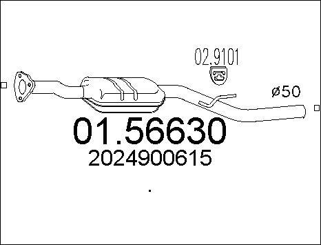 MTS 01.56630 - Средний глушитель выхлопных газов autospares.lv