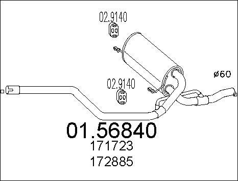 MTS 01.56840 - Средний глушитель выхлопных газов autospares.lv