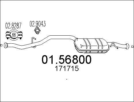 MTS 01.56800 - Средний глушитель выхлопных газов autospares.lv