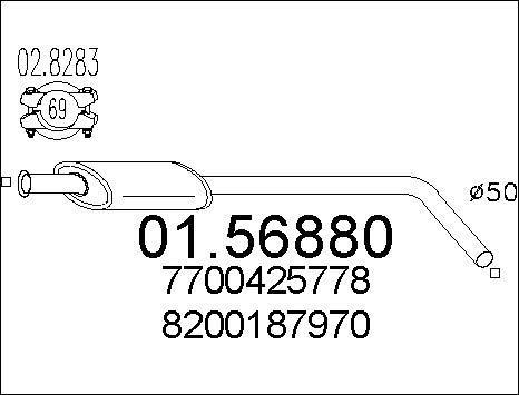 MTS 01.56880 - Средний глушитель выхлопных газов autospares.lv