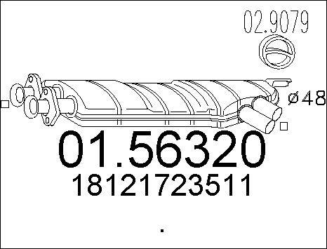 MTS 01.56320 - Средний глушитель выхлопных газов autospares.lv