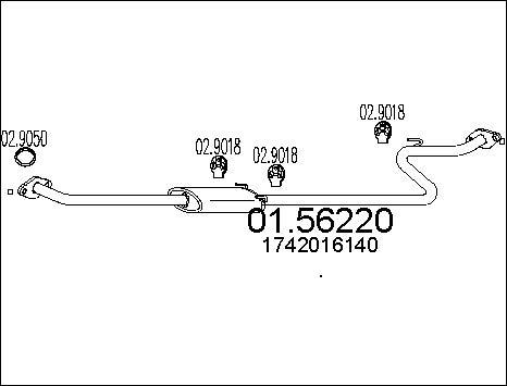 MTS 01.56220 - Средний глушитель выхлопных газов autospares.lv