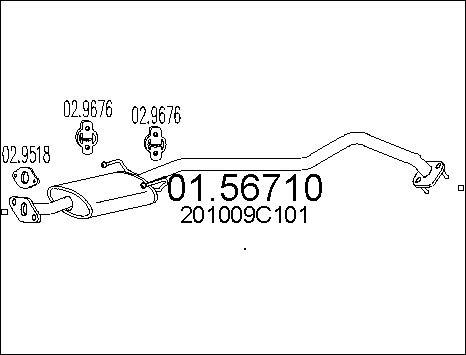 MTS 01.56710 - Средний глушитель выхлопных газов autospares.lv