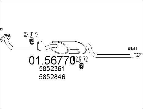 MTS 01.56770 - Средний глушитель выхлопных газов autospares.lv