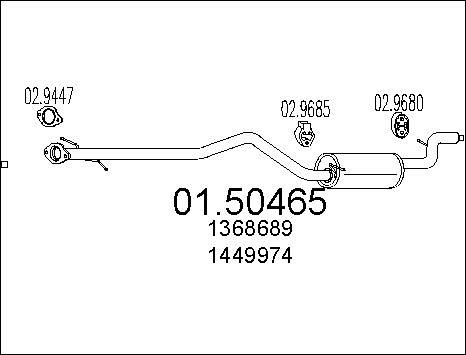 MTS 01.50465 - Средний глушитель выхлопных газов autospares.lv