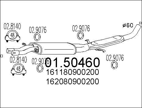 MTS 01.50460 - Средний глушитель выхлопных газов autospares.lv